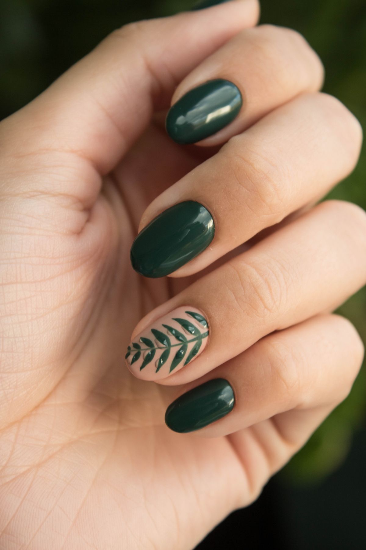 Custom hand-painted nail art design